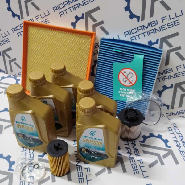 Kit tagliando opel astra j 1.6 cdti 4 filtri e 5 litri petronas 5w30